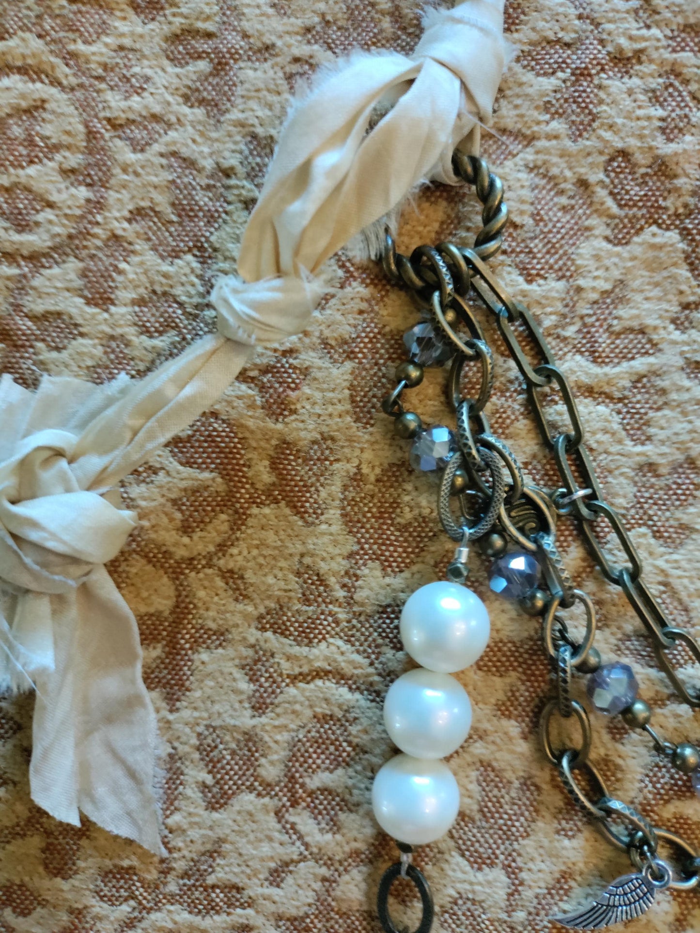 Messengers ~ Swallow Bird Necklace with Crystal Drop, Multi-Layer Bohemian Chain