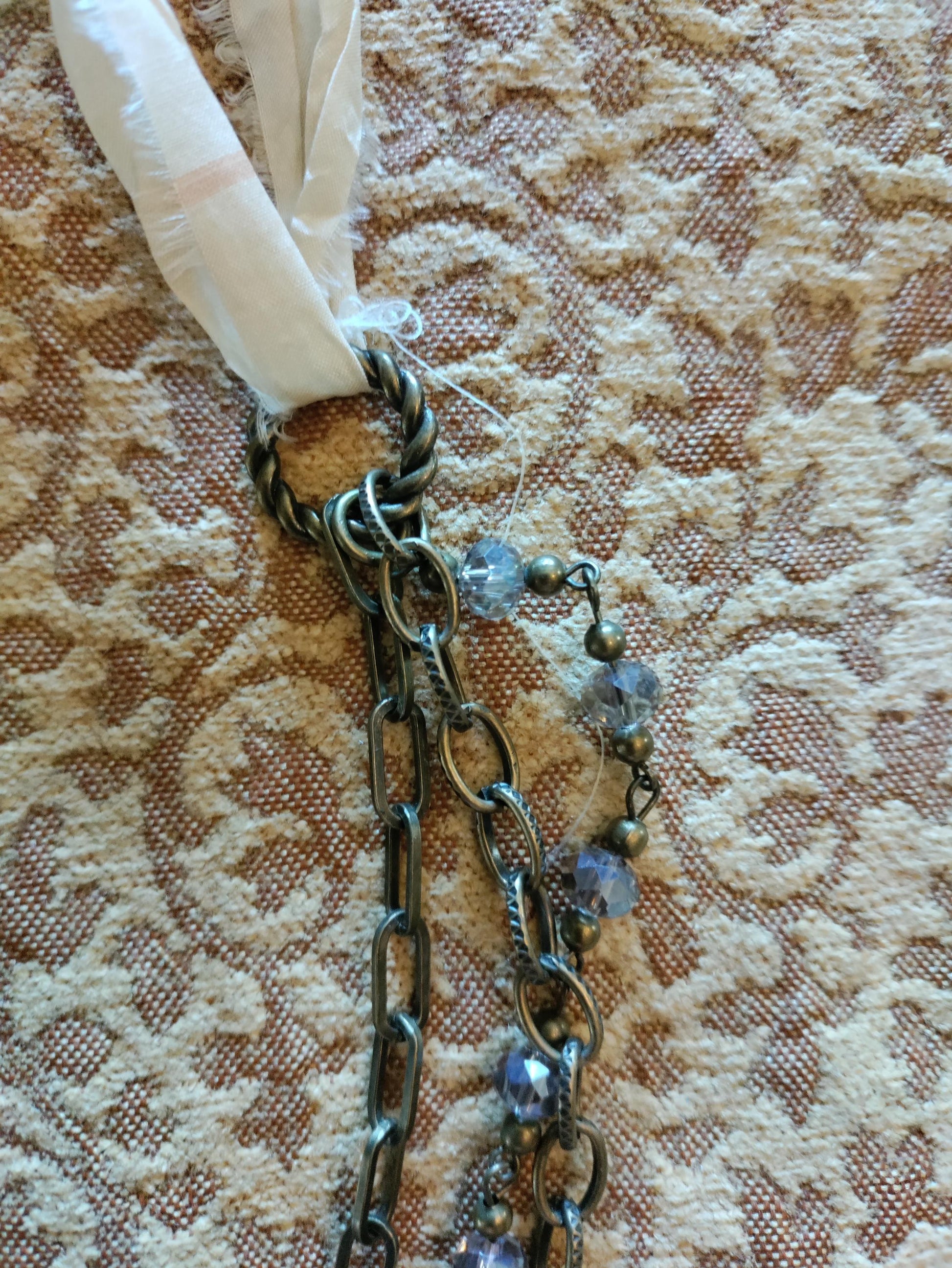 Messengers ~ Swallow Bird Necklace with Crystal Drop, Multi-Layer Bohemian Chain