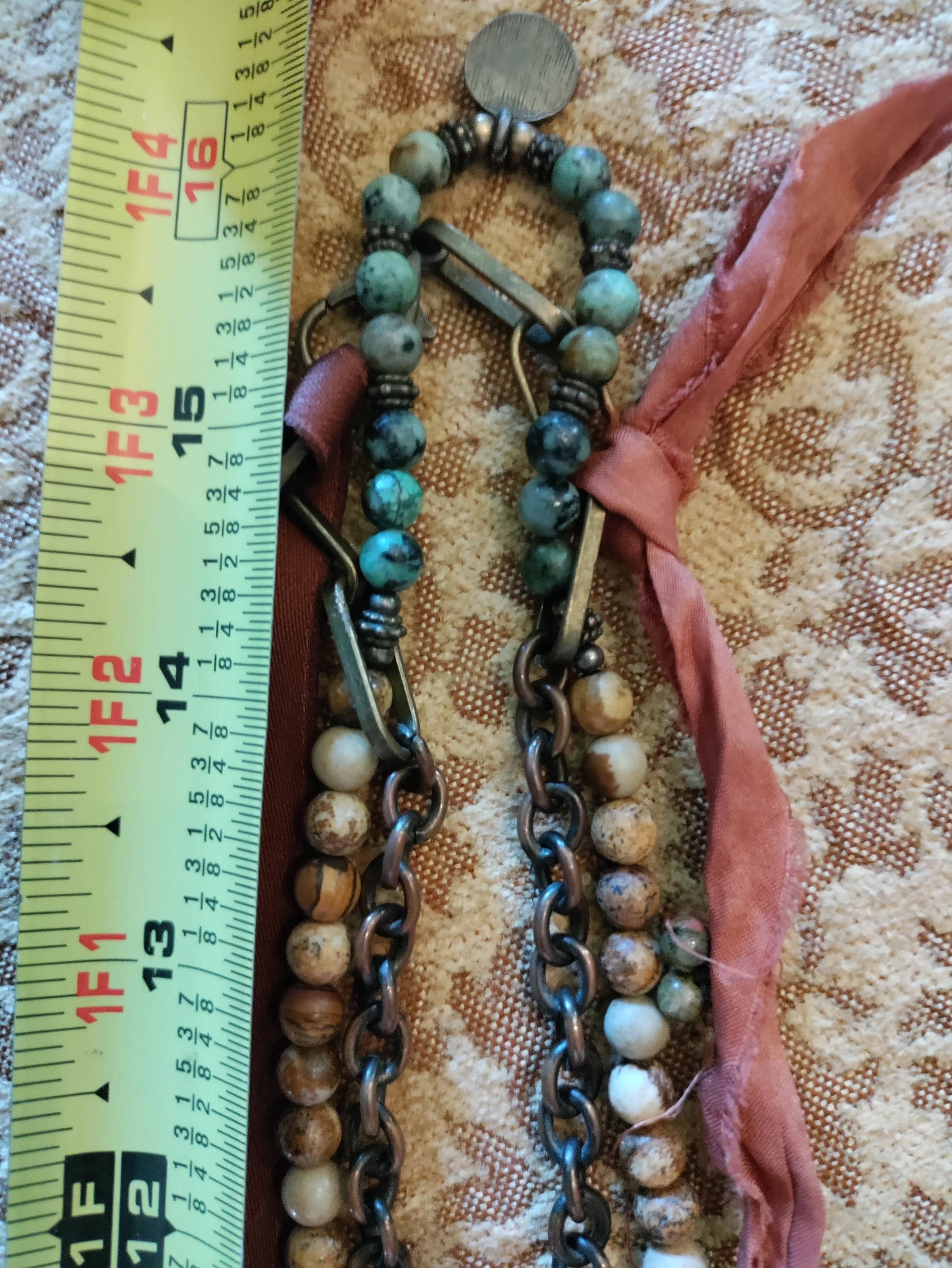 Cross My Heart ~ Rustic Bohemian Assemblage Necklace with Ornate Cross Pendant and Braided Silk