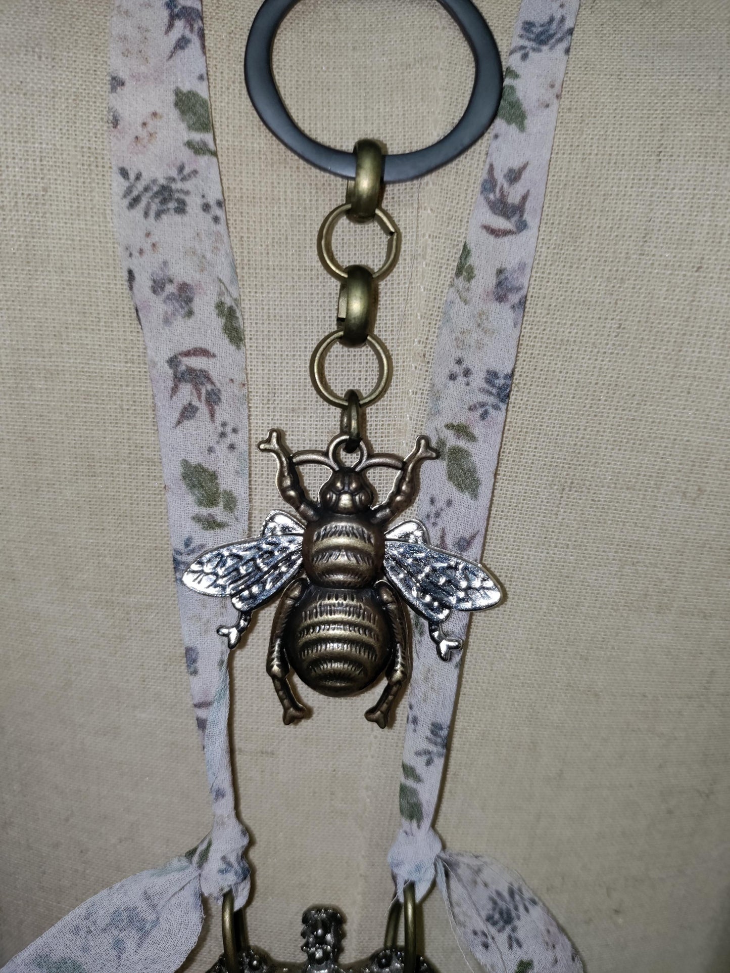 Queen Bee Necklace with Removable rose flower brooch.