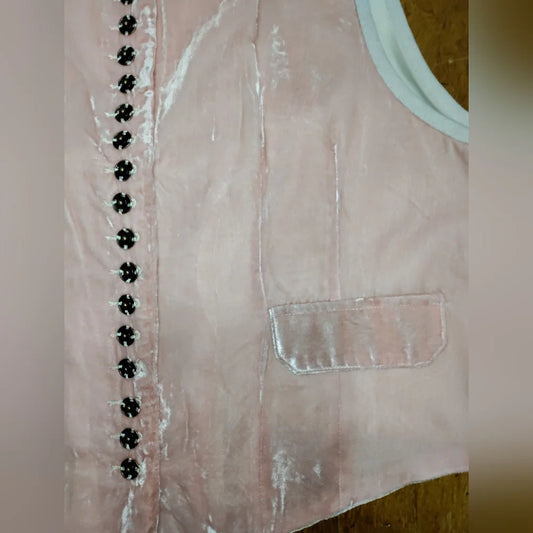 Cottagecore Mesmerized Pink Velvet Vest